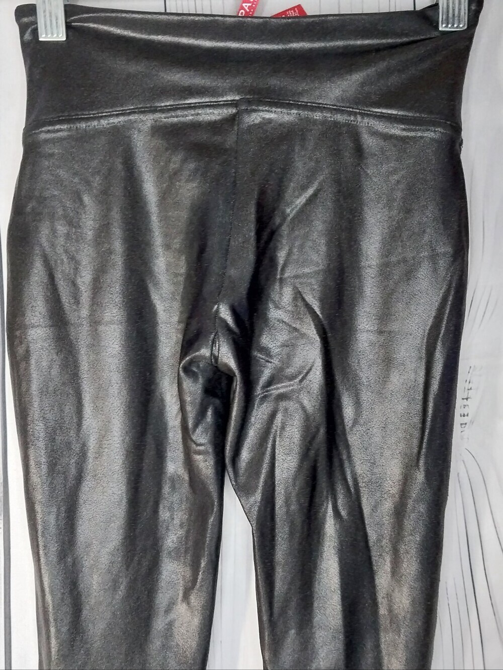 Spanx High-Waisted Faux Leather Edgy Chic Night Out Moto Goth Leggings - Picture 7 of 7